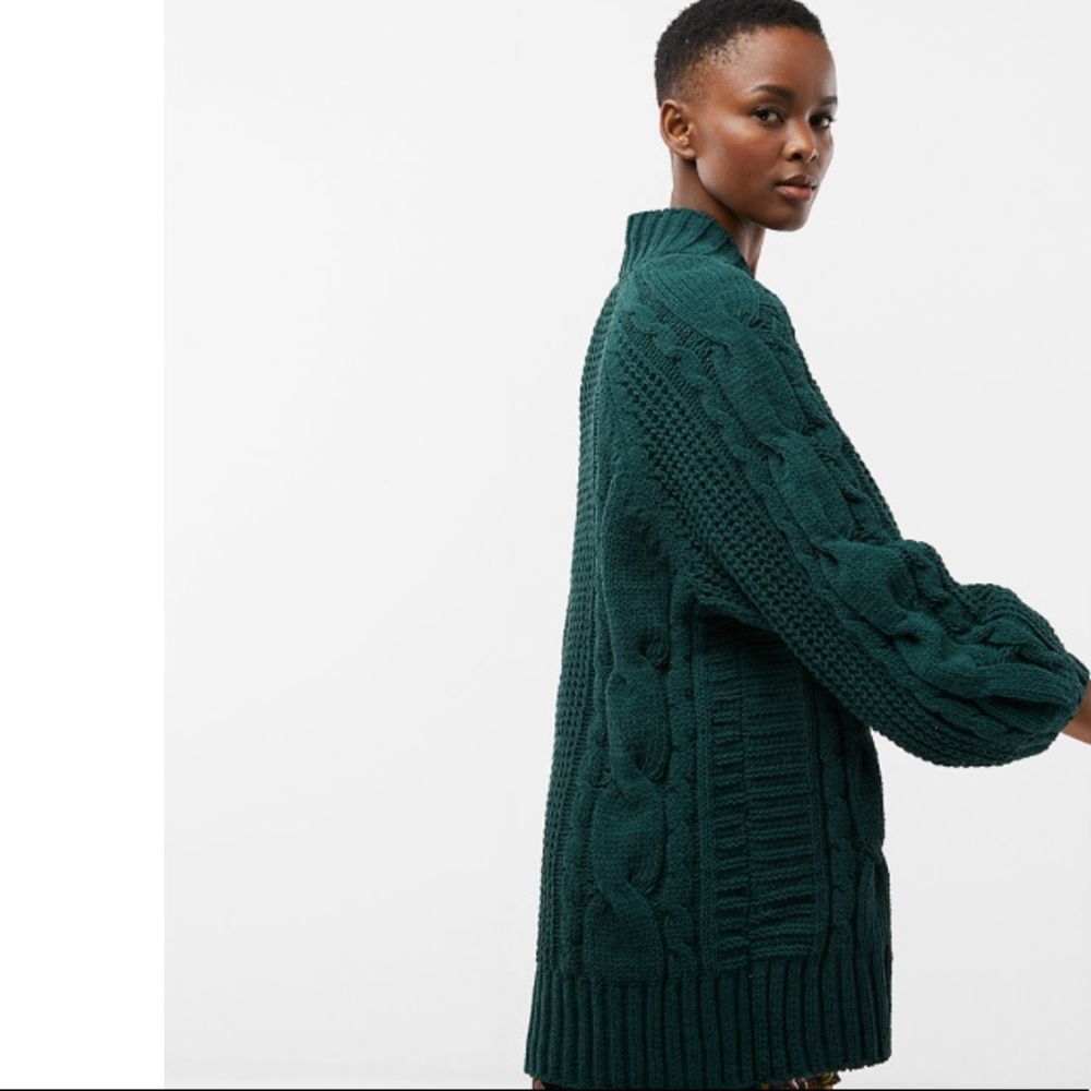 Express Green Cable Knit Cardigan - Picture 7 of 7